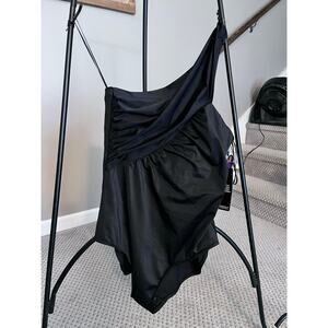 Magicsuit Goddess One Piece Swimsuit Black One Shoulder Size 16